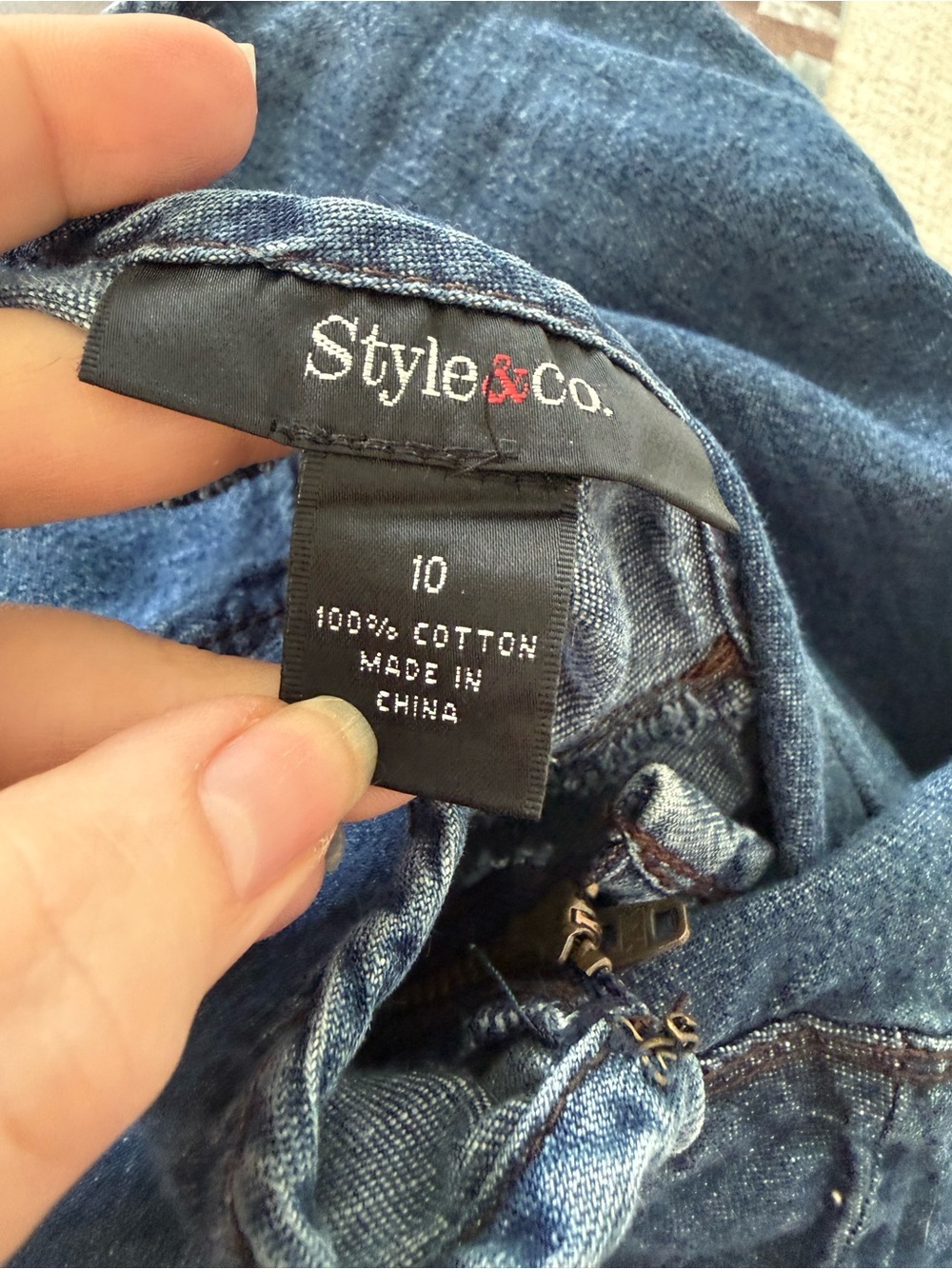 Style & Co. Blue Denim Flared Midi Skirt Size 10 - Picture 6 of 6